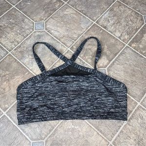 VSX Sport Victoria's Secret Unpadded Sports Bra Criss Cross w/ Mesh Gray/Black